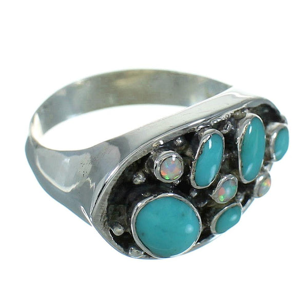 Sterling Silver Turquoise Opal Ring Size 5-1/4 UX84109